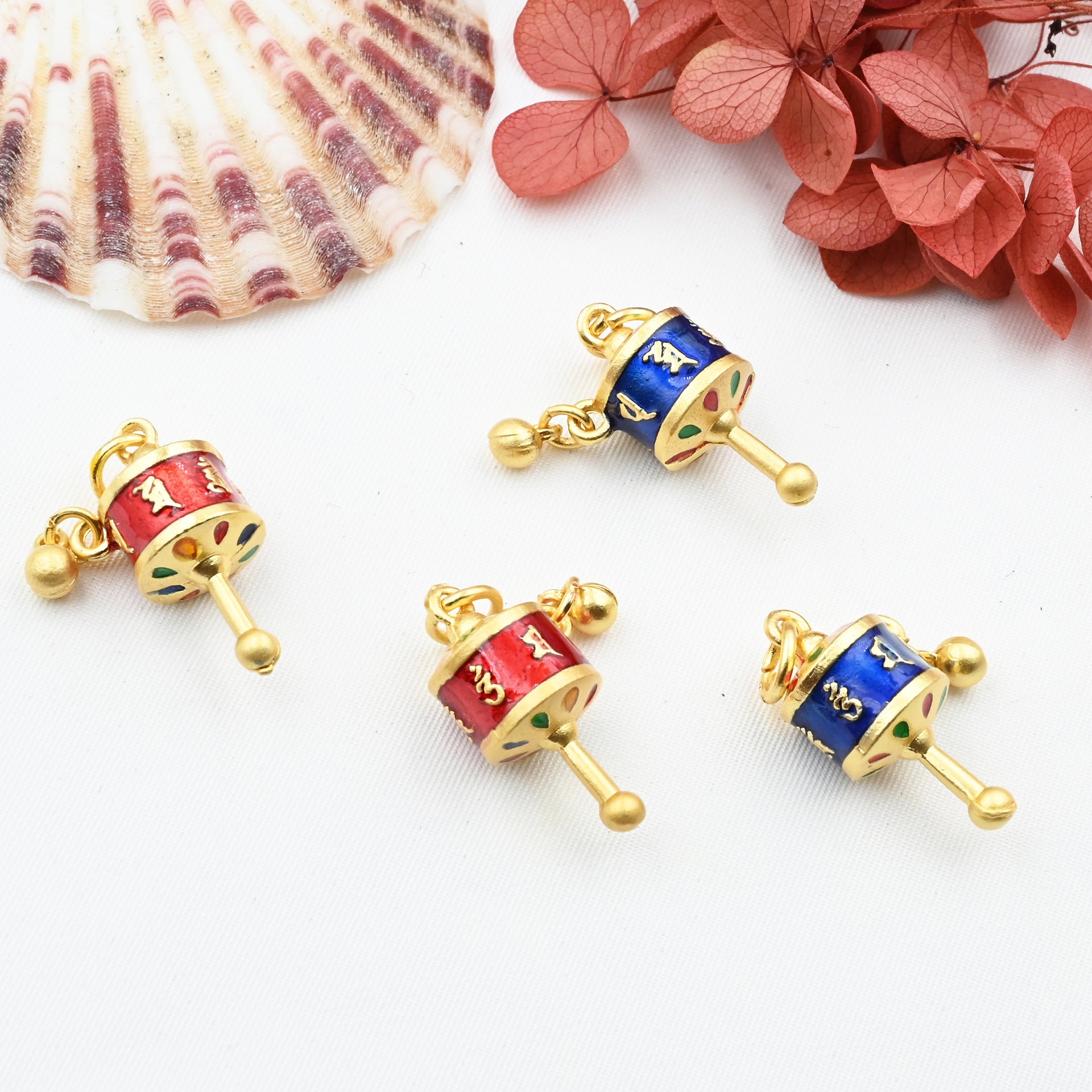 Al por mayor 5 piezas/paquete Método Antiguo Gold de seis caracteres Mantra Rueda colgante de aleación de aleación de aleación